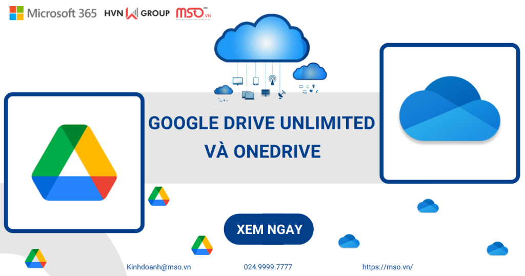 google drive unlimited và onedrive