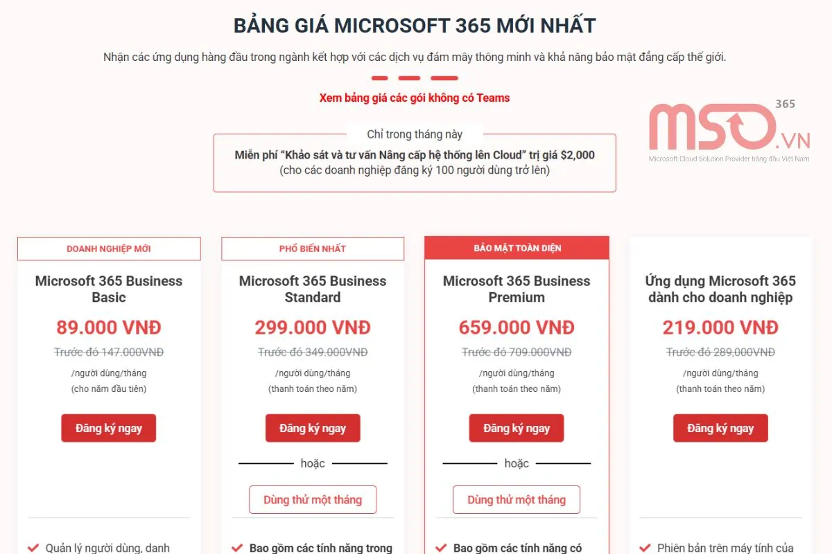 Hướng dẫn đăng ký Microsoft Teams bản quyền