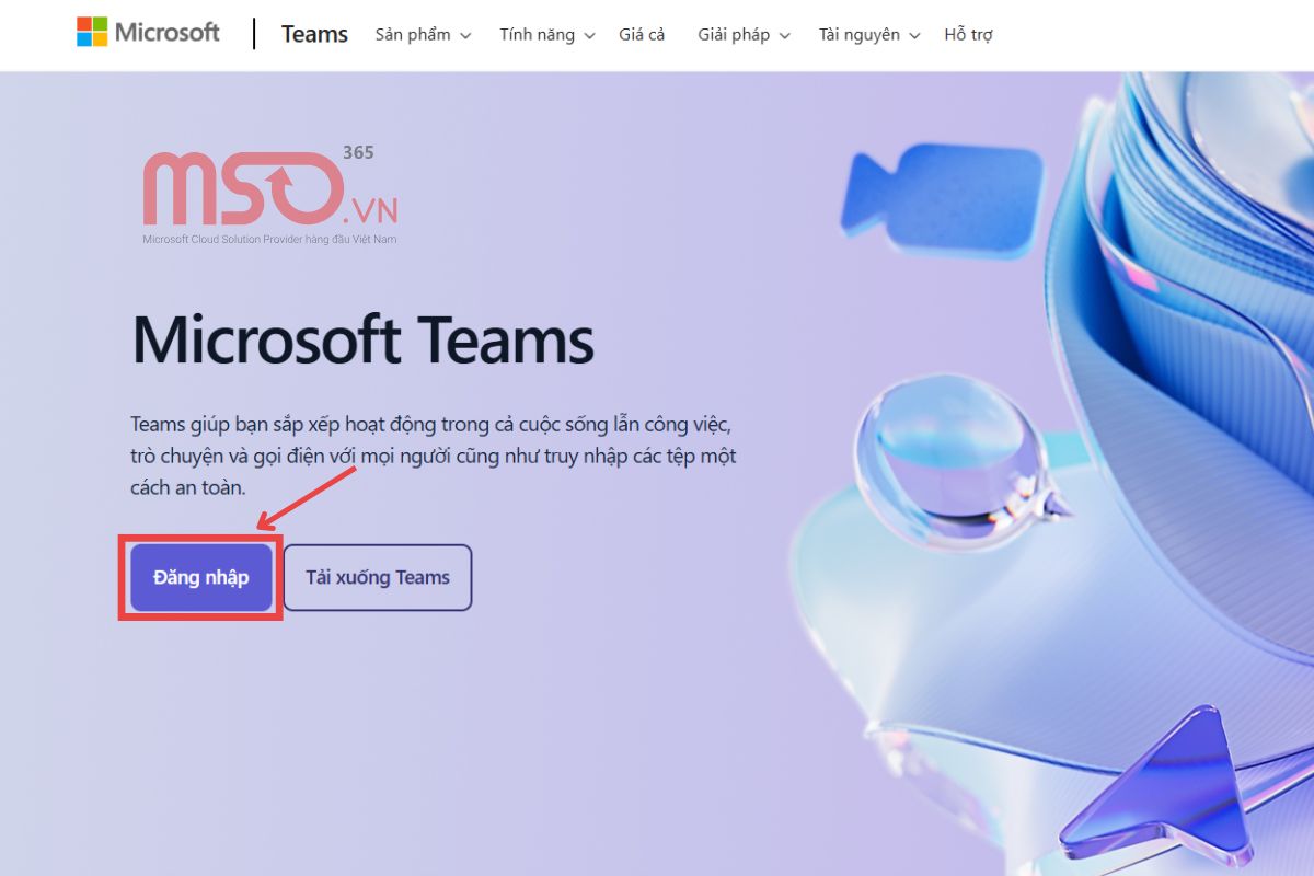 Cách đăng nhập sau khi tải phần mềm Microsoft Teams