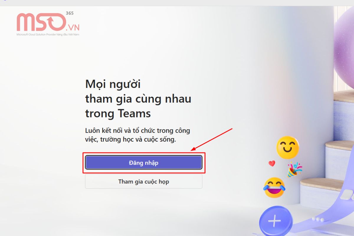 Cách đăng nhập sau khi tải phần mềm Microsoft Teams