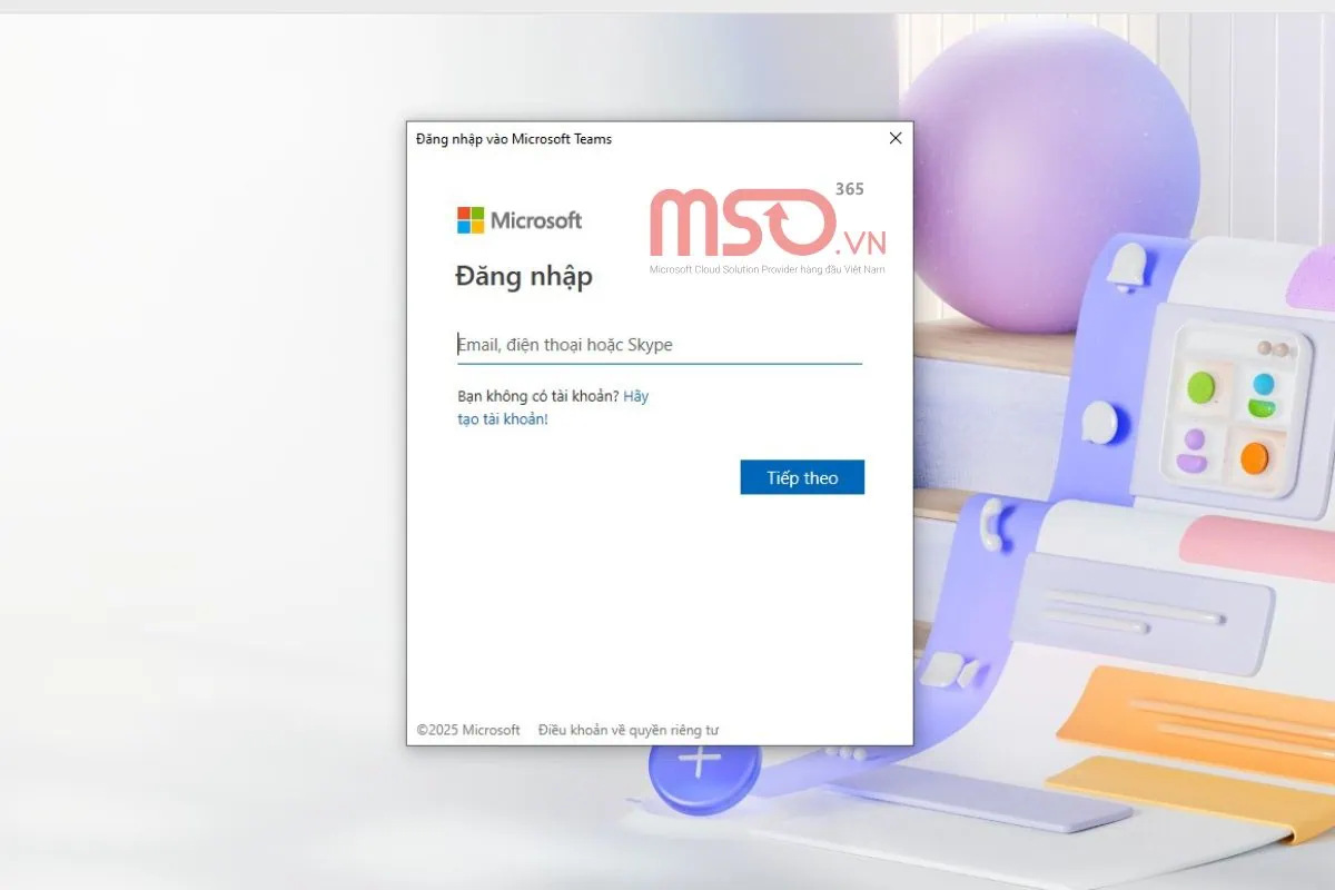Cách đăng nhập Microsoft Teams trên máy tính trong phần mềm