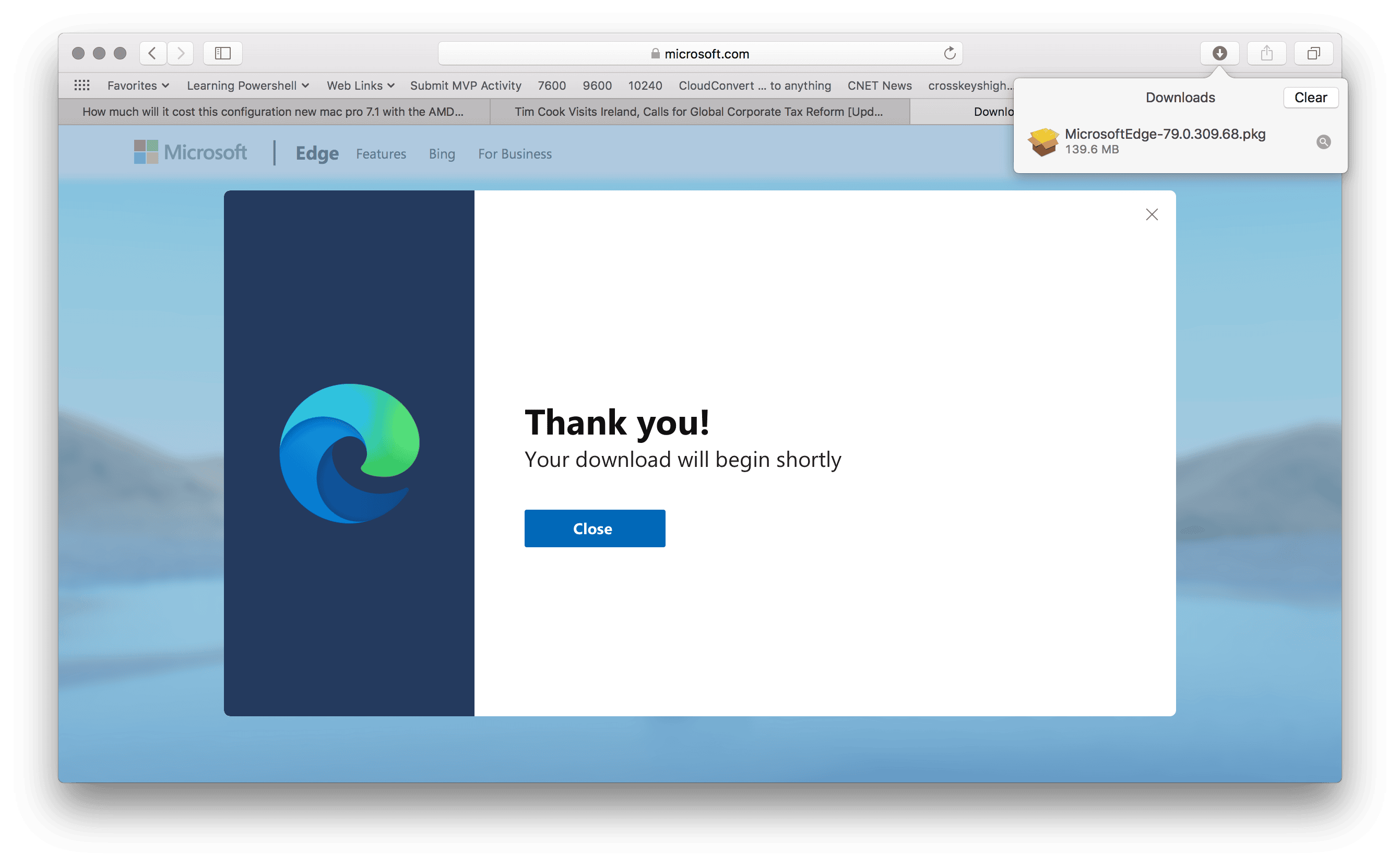 Hướng dẫn tải và cài đặt Microsoft Edge trên máy MacOS