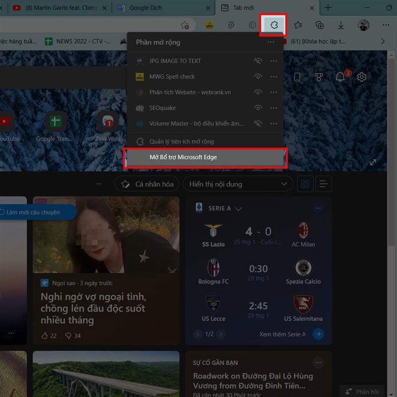 Thêm tiện ích mở rộng vào Microsoft Edge