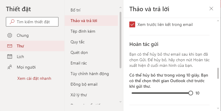 Cách thu hồi email đã gửi trong outlook trên web