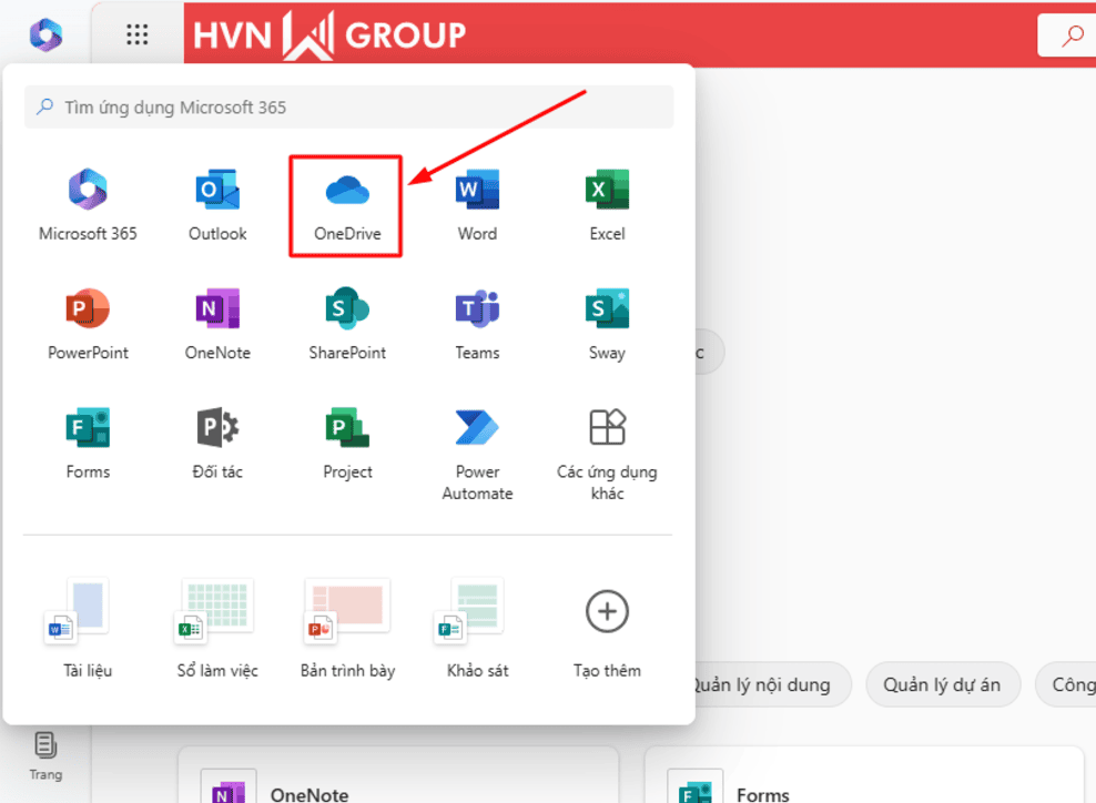 Cách sử dụng OneDrive online 365