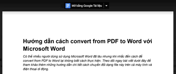 chuyển pdf sang word bằng google drive