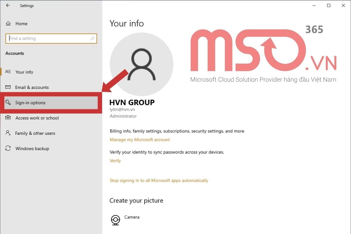 Đổi mật khẩu Microsoft từ Windows nếu đang đăng nhập bằng tài khoản Microsoft