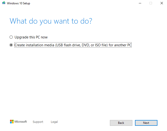 Các bước cài đặt Media Creation Tool Windows 10