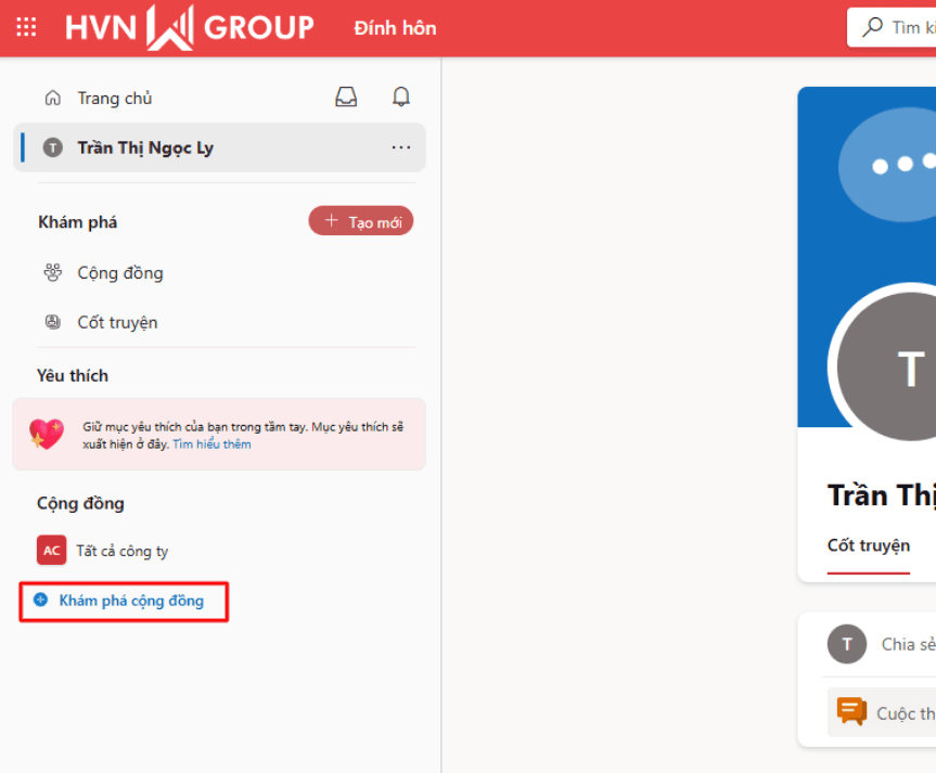 Tham gia vào nhóm trên Yammer