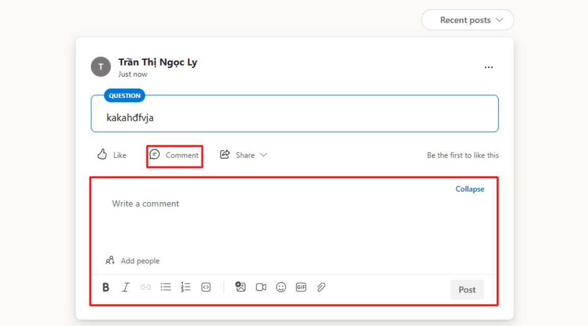 Trả lời tin tức trên Yammer