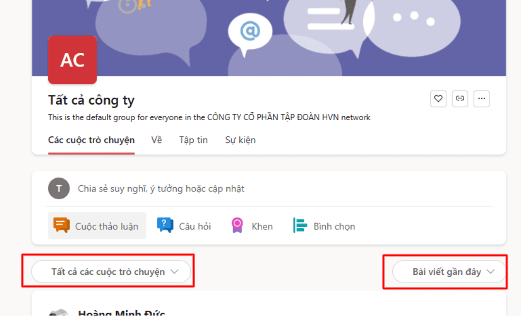 Tìm kiếm thông tin trong Yammer