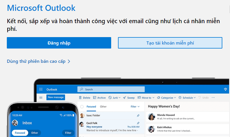 truy cập email outlook
