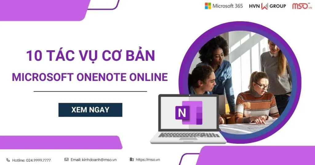 10 tác vụ cơ bản onenote online
