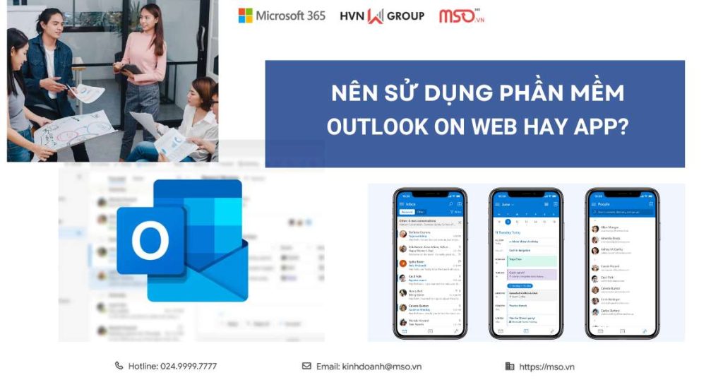 so sánh outlook on web và app