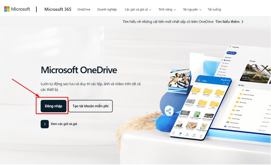 Hướng dẫn cách đăng nhập OneDrive trên Web