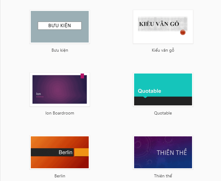 Chọn Template có sẵn