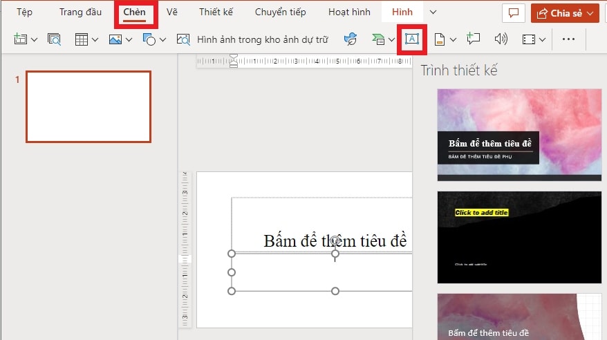 Thêm nội dung vào slide
