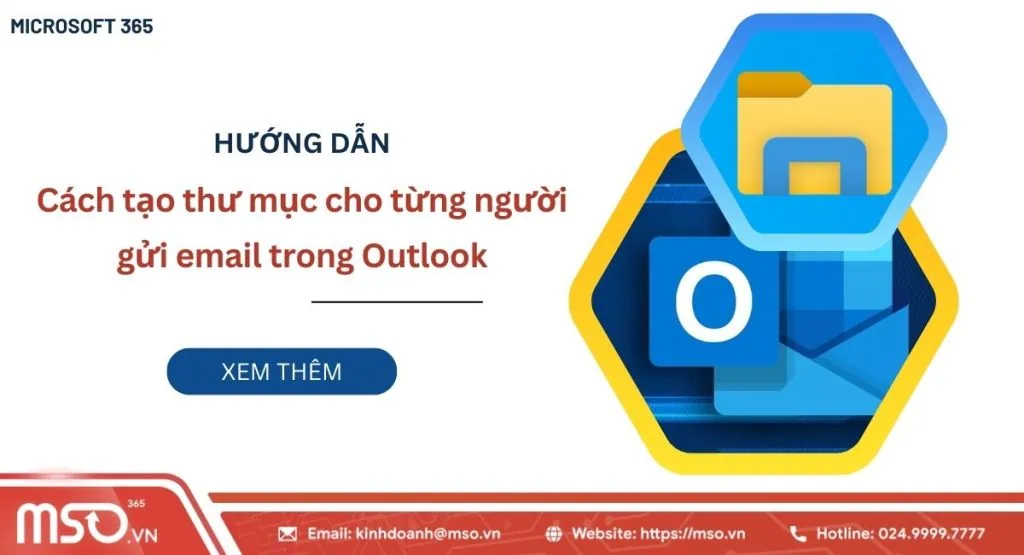tạo thư mục cho từng người gửi email trong outlook