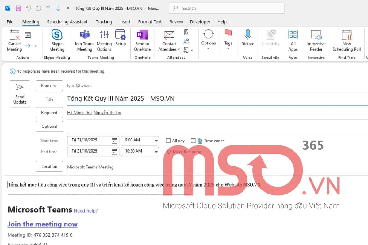 Cách tùy chỉnh và chia sẻ lịch đã tạo trong Outlook