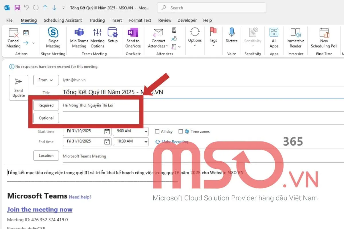 Cách tùy chỉnh và chia sẻ lịch đã tạo trong Outlook