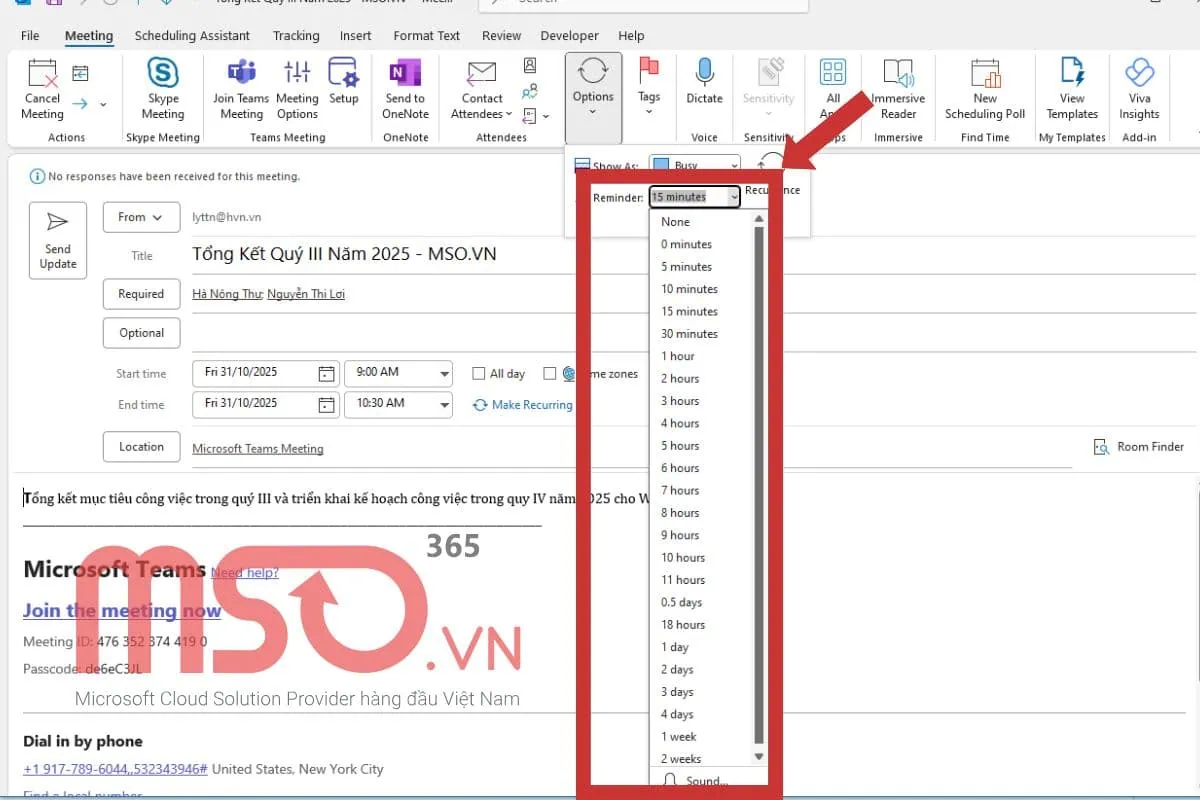 Cách tùy chỉnh và chia sẻ lịch đã tạo trong Outlook