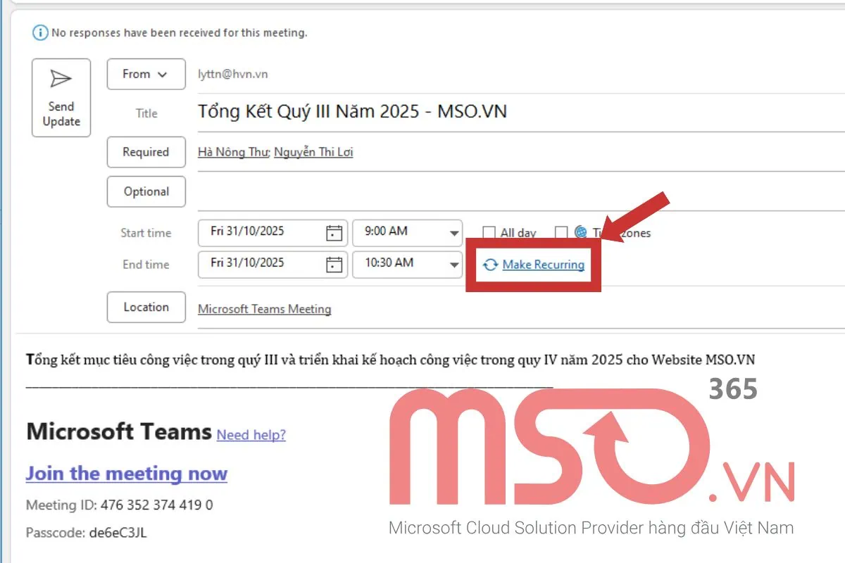 Hướng dẫn cách tạo calendar trong Outlook chi tiết, từ A - Z
