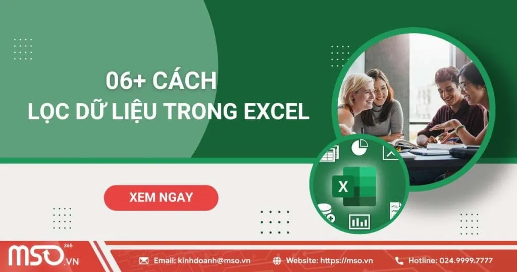 06 cách lọc dữ liệu trong Excel