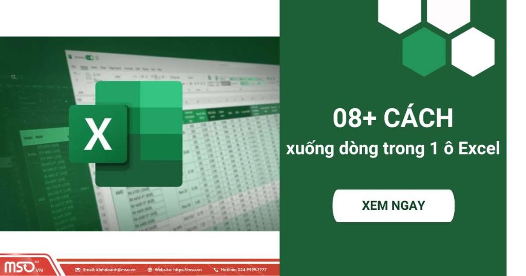 08 cách xuống dòng trong 1 ô excel