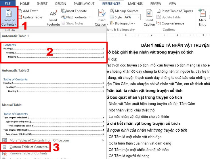 Cách làm mục lục Word 2016, 2010, 2013, 2017