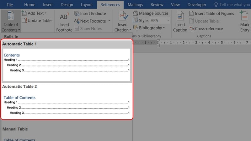 Hướng dẫn làm mục lục trong Word 2019, 2020