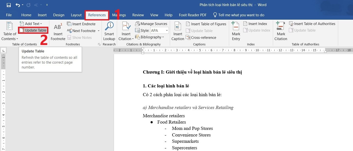 Hướng dẫn làm mục lục trong Word