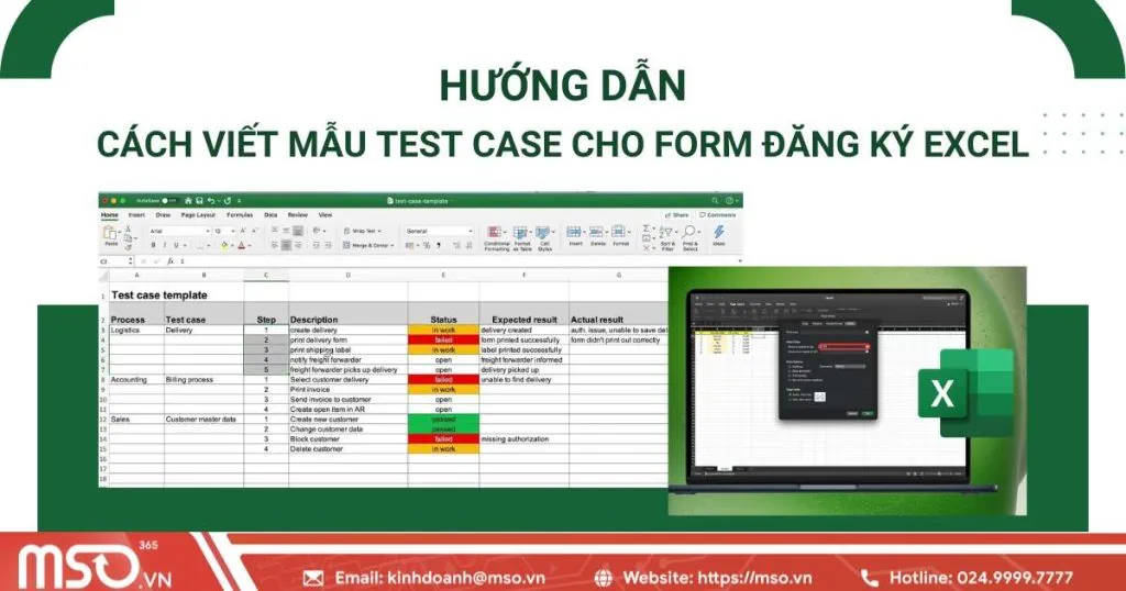 cách viết mẫu test case cho form đăng kí excel