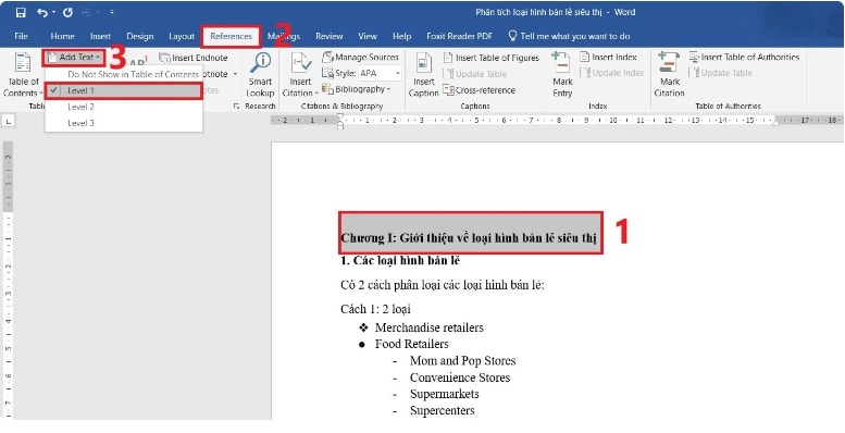 Cách làm mục lục Word 2016, 2010, 2013, 2019