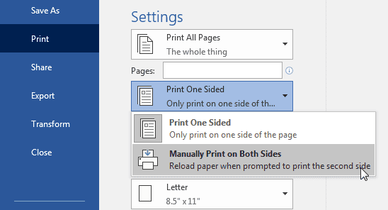 Quy trình vận hành tính năng Manually Print on Both Sides
