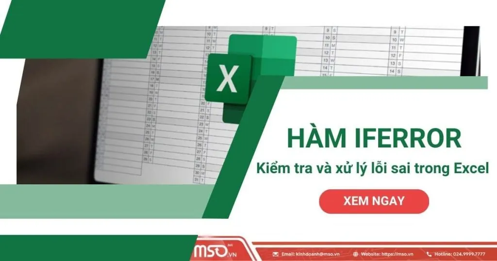 hàm iferror kiểm tra xử lý lỗi sai trong excel