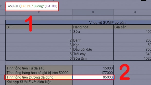 07+ cách dùng hàm SUMIF đơn giản