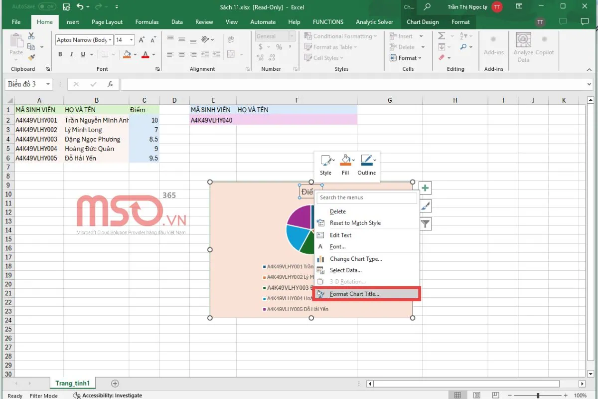 Hướng dẫn cách tùy chỉnh biểu đồ trong Excel dễ dàng