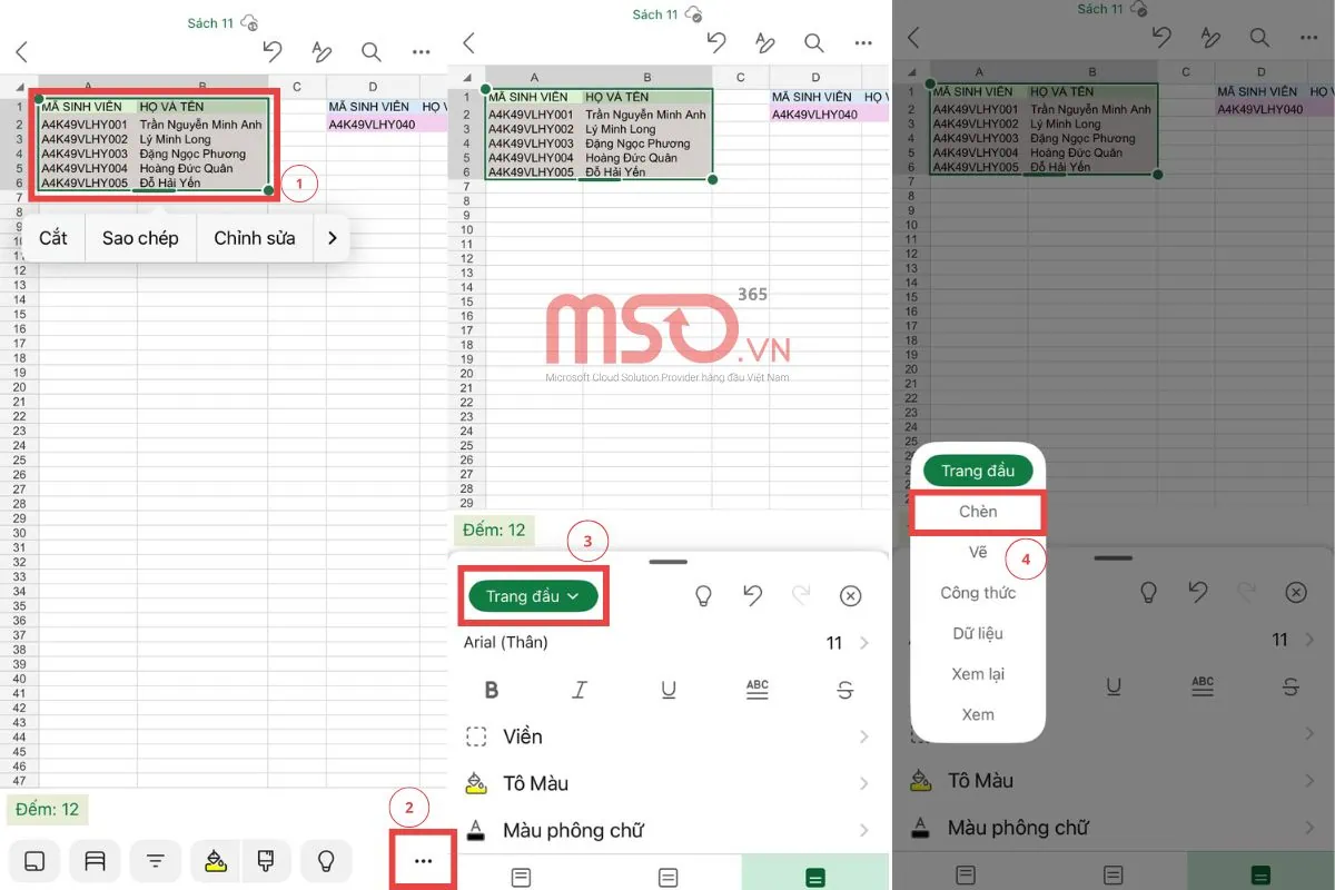 Hướng dẫn cách vẽ biểu đồ trong Excel trên điện thoại