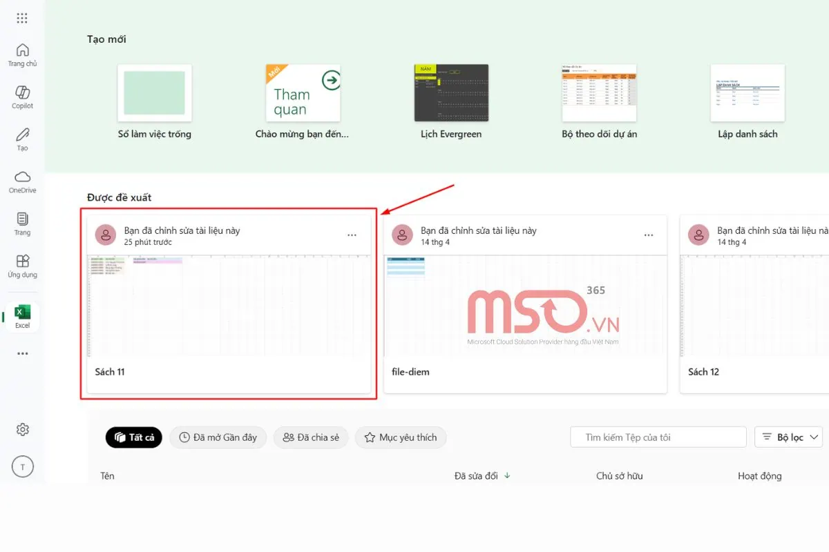 Hướng dẫn cách vẽ biểu đồ trong Excel trên trình duyệt Web
