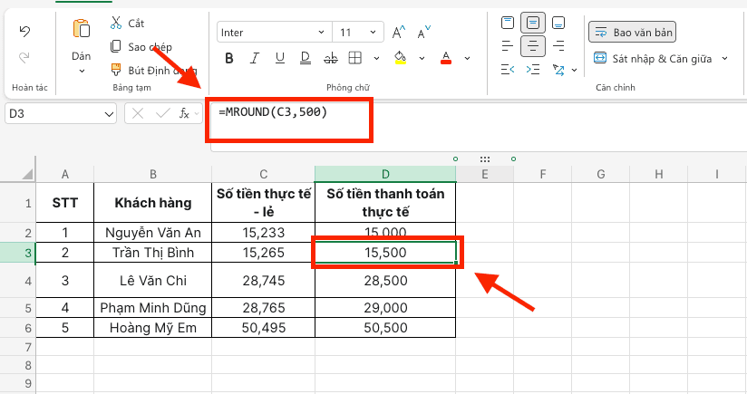 Trường hợp 2: Làm tròn lên