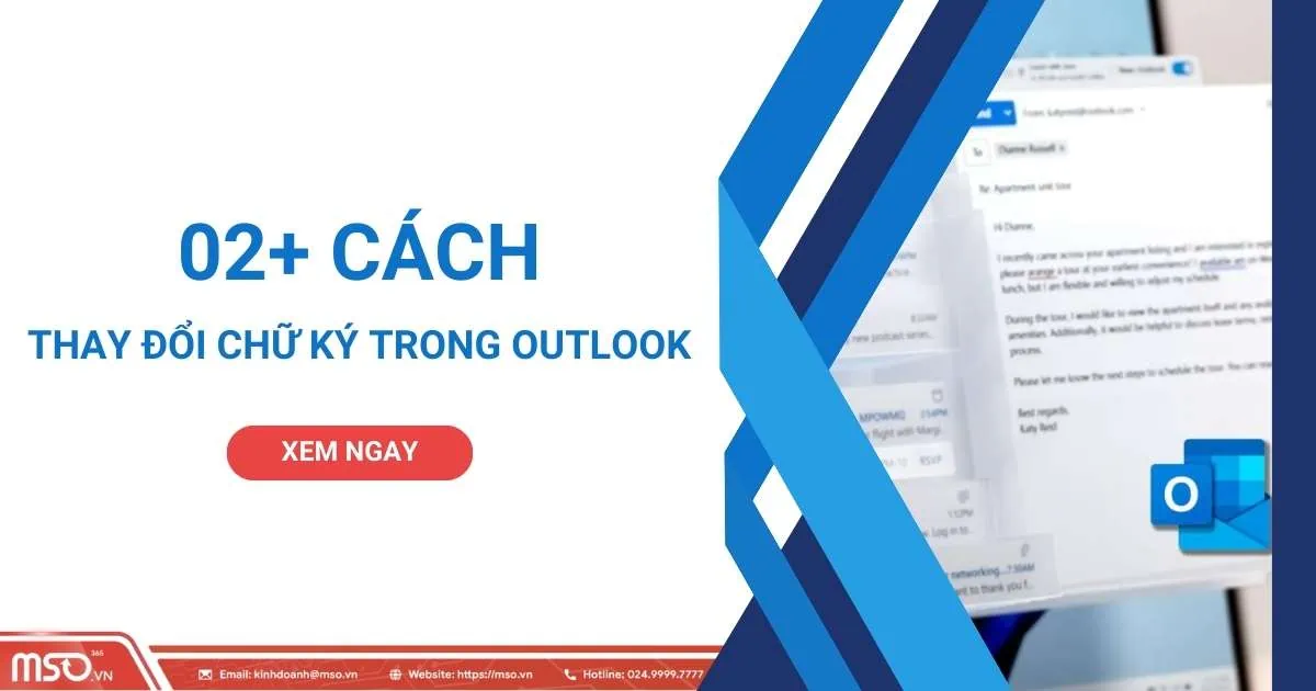 02 cách đổi chữ ký trong outlook