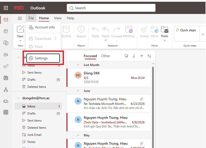 Cách thay đổi chữ ký trong Outlook trên nền tảng Web (Outlook Web/OWA)