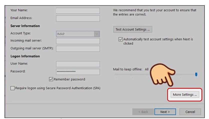 Nhấn chọn More Settings để mở rộng các tuỳ chọn