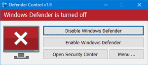 Disable Windows Defender