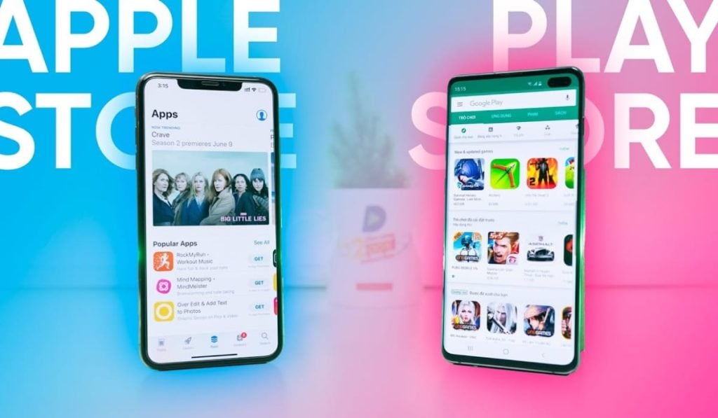 Truy cập app store hoặc ch play