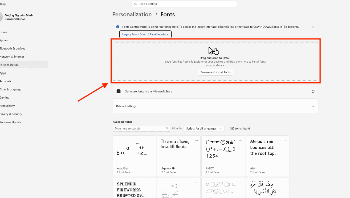 Sửa lỗi font chữ trong Word bằng cách bổ sung phông chữ