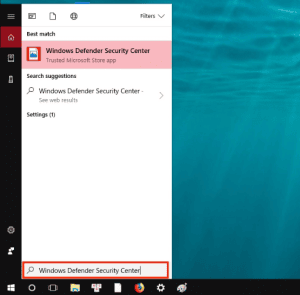 Mở Microsoft Defender