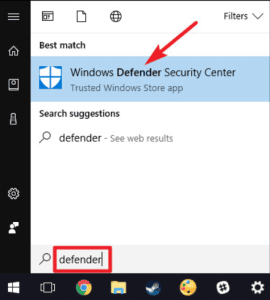 Windows Defender Security Center