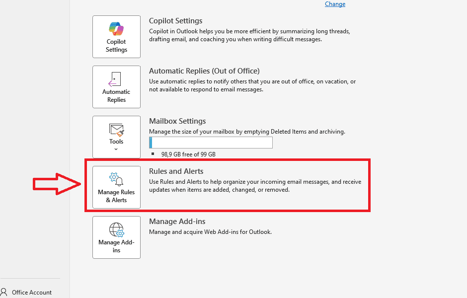 Chuyển tiếp email tự động trên Outlook