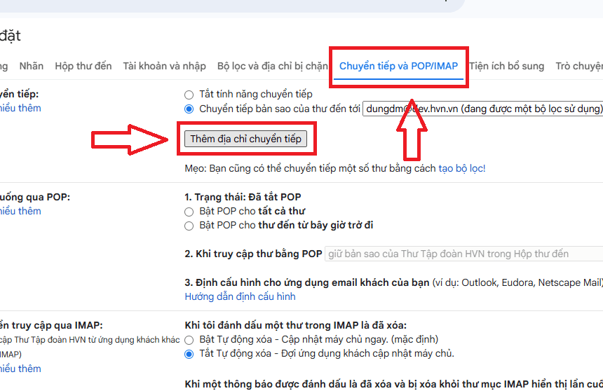 Chuyển tiếp email tự động trên Gmail
